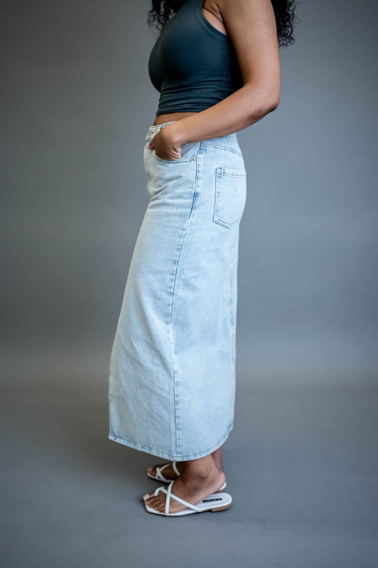 Denim Midi Skirt