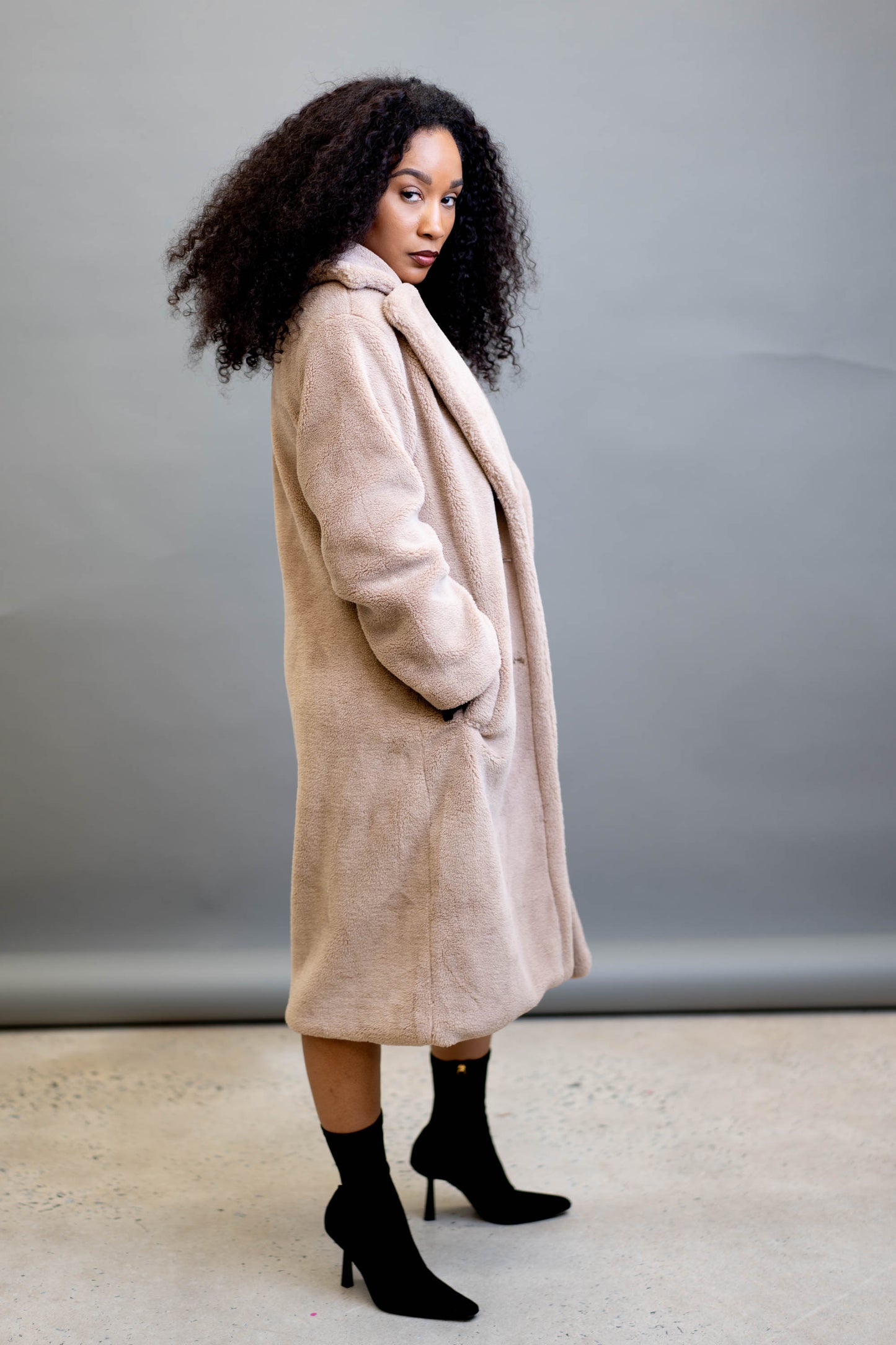 Fluffy Teddy Maxi Coat