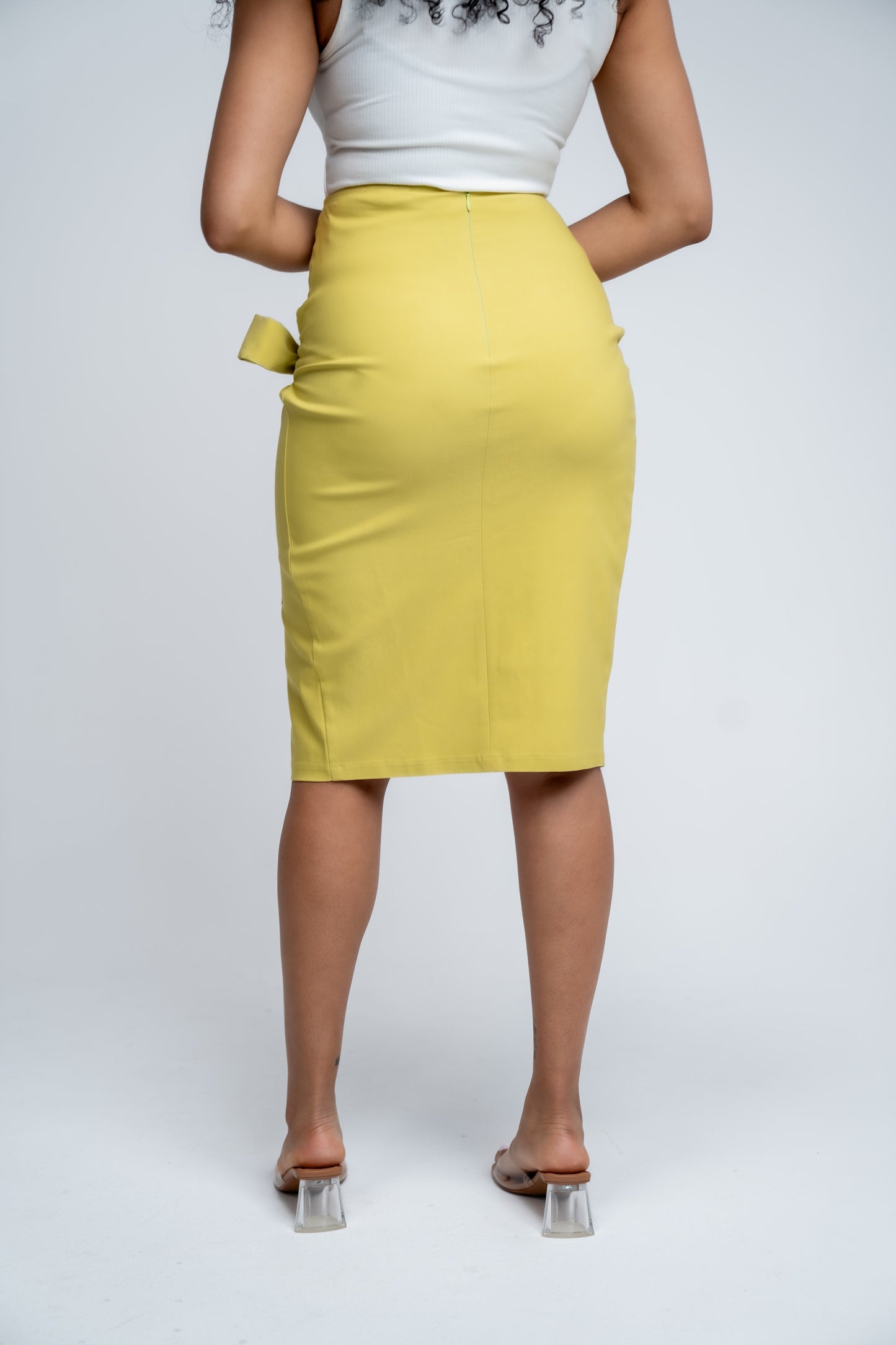 BLANKWardrobe The Label Wrap Skirt (Chartreuse)