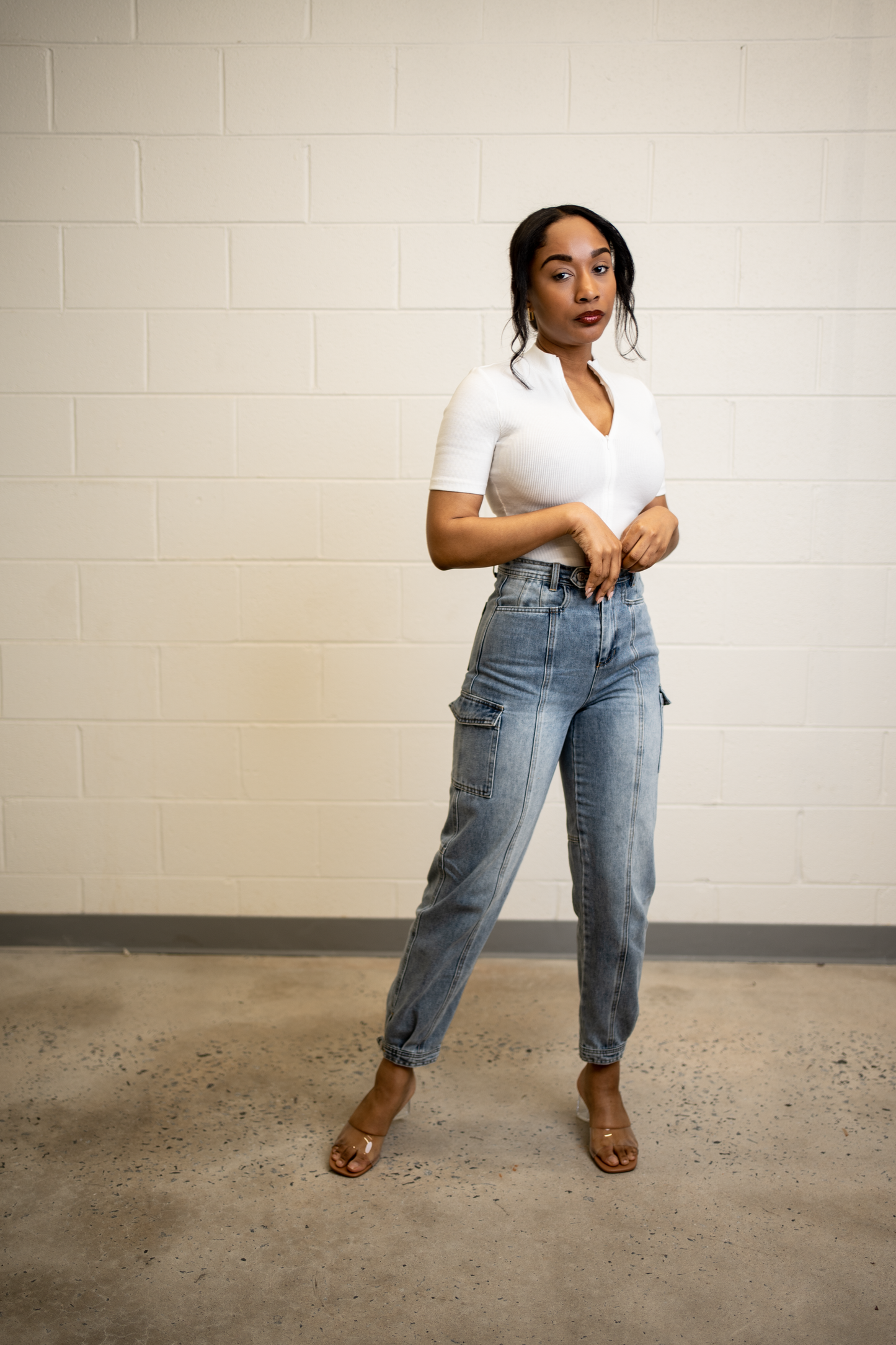 Short Sleeve Zip Up Bodysuit