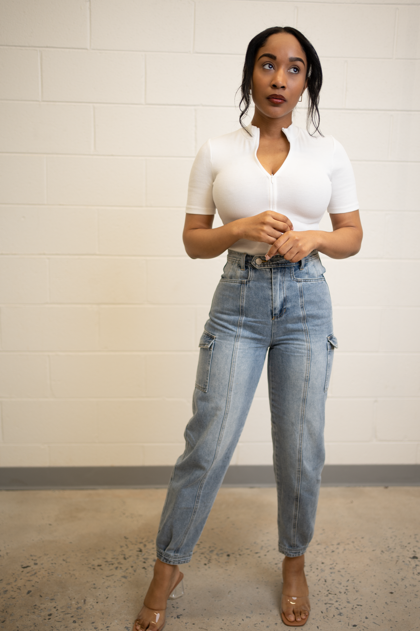 Short Sleeve Zip Up Bodysuit