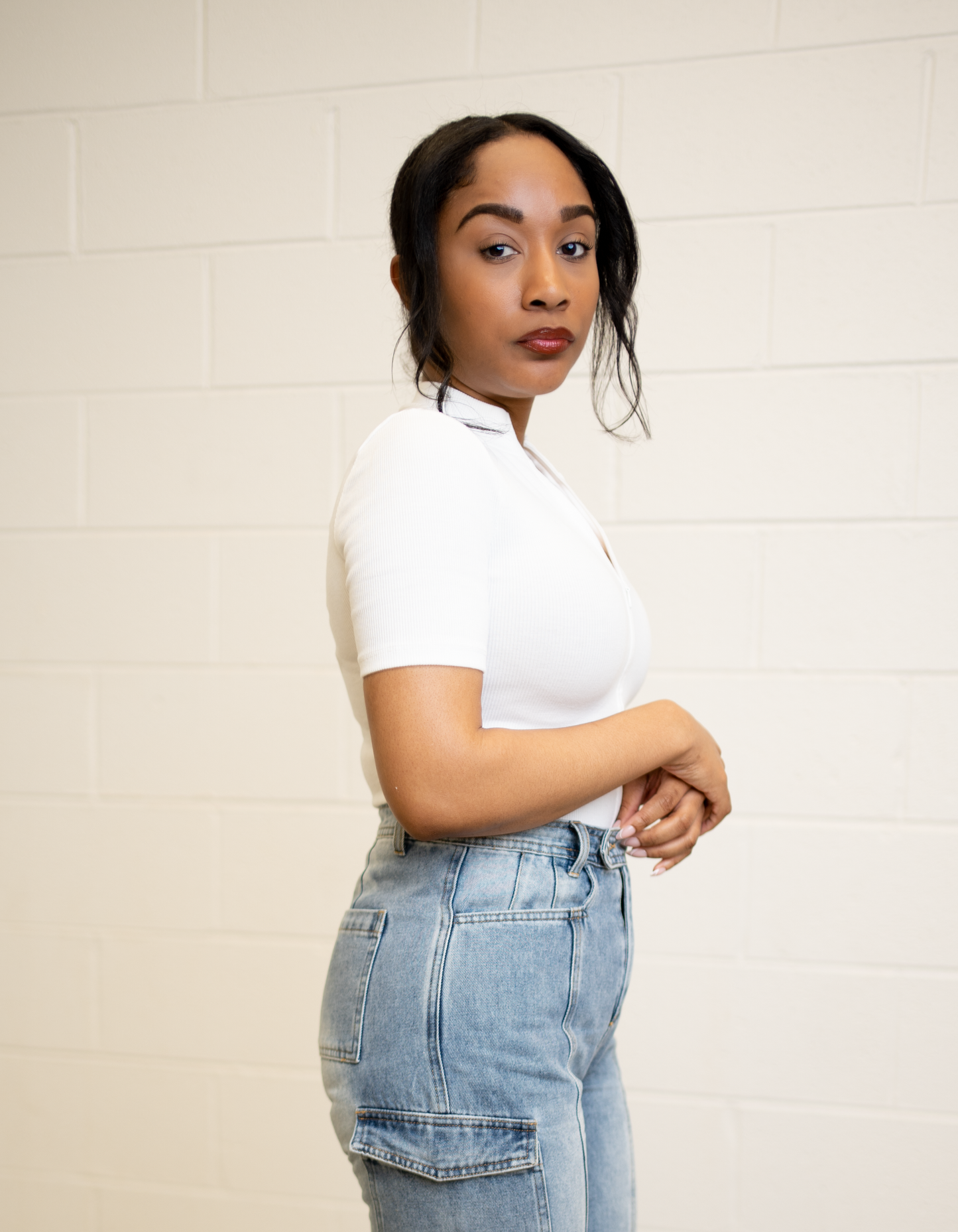 Short Sleeve Zip Up Bodysuit