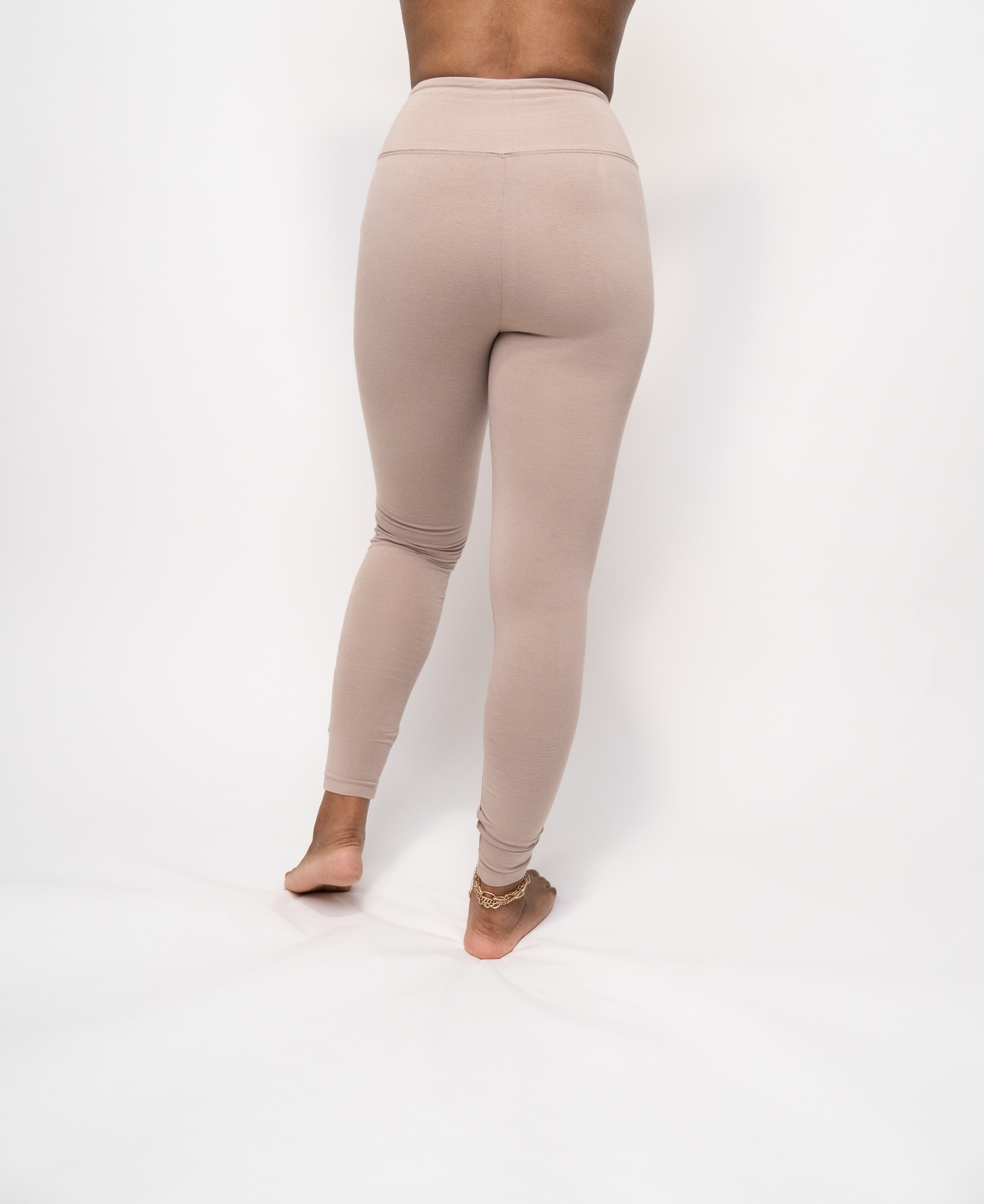 Wide Waistband Leggings (taupe/camel)