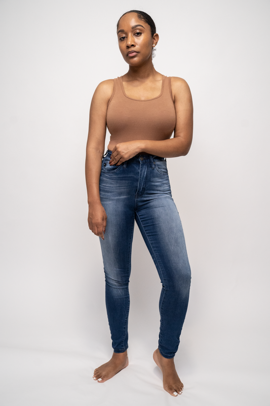 Racerback Bodysuit (Camel, Taupe, Beige)