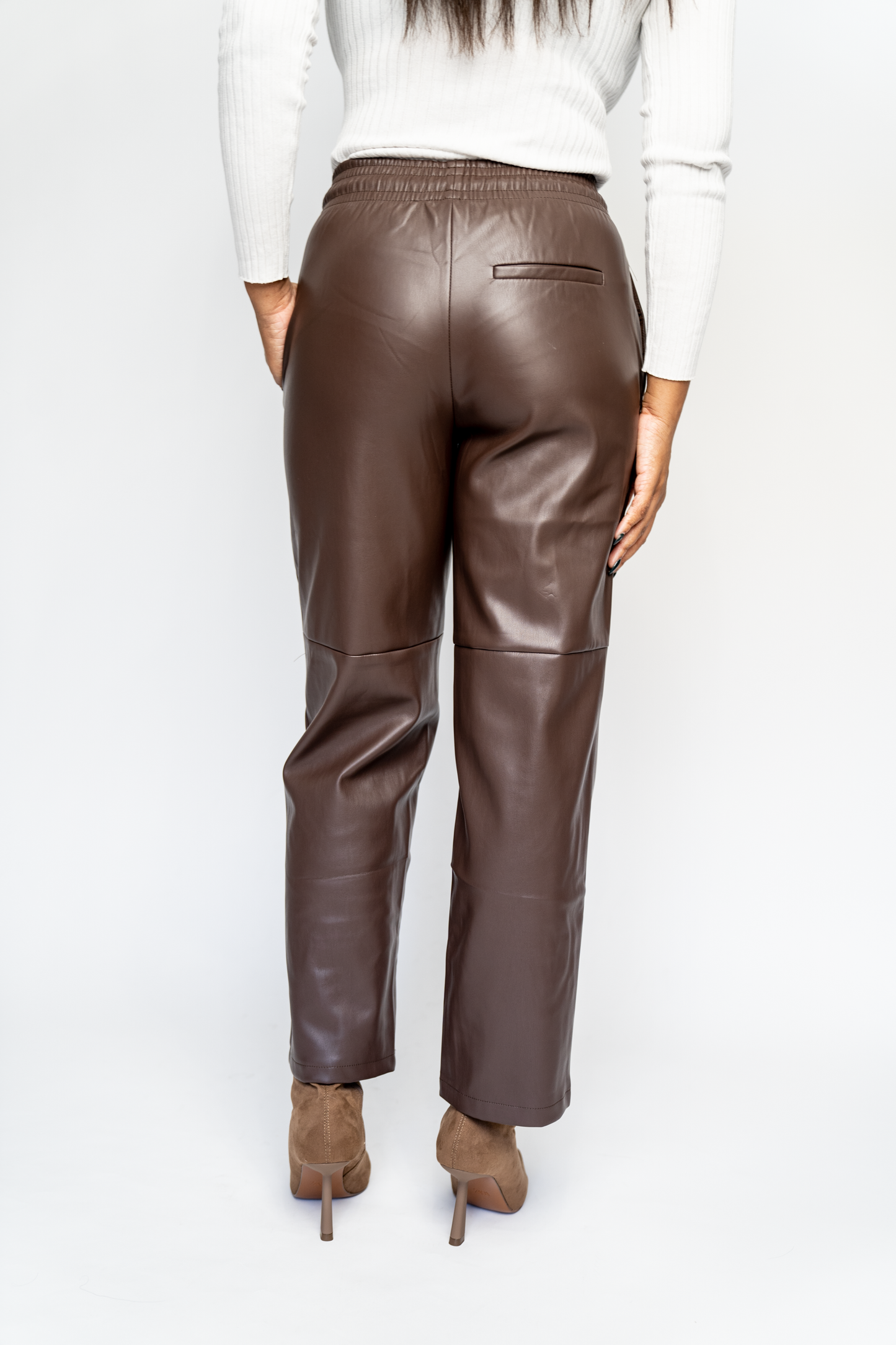 Boot Cut Faux Leather Joggers