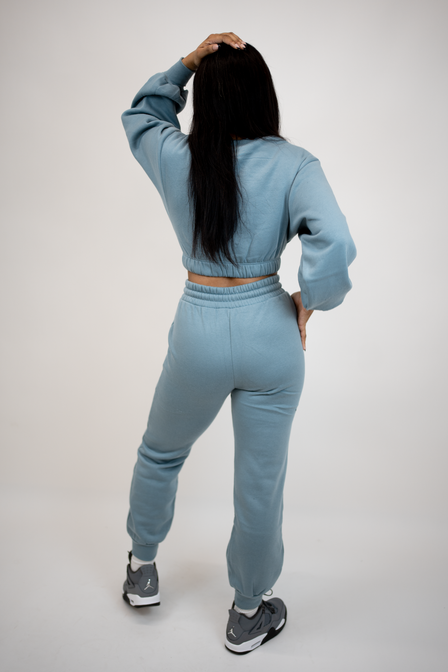 back of cropped jogger set