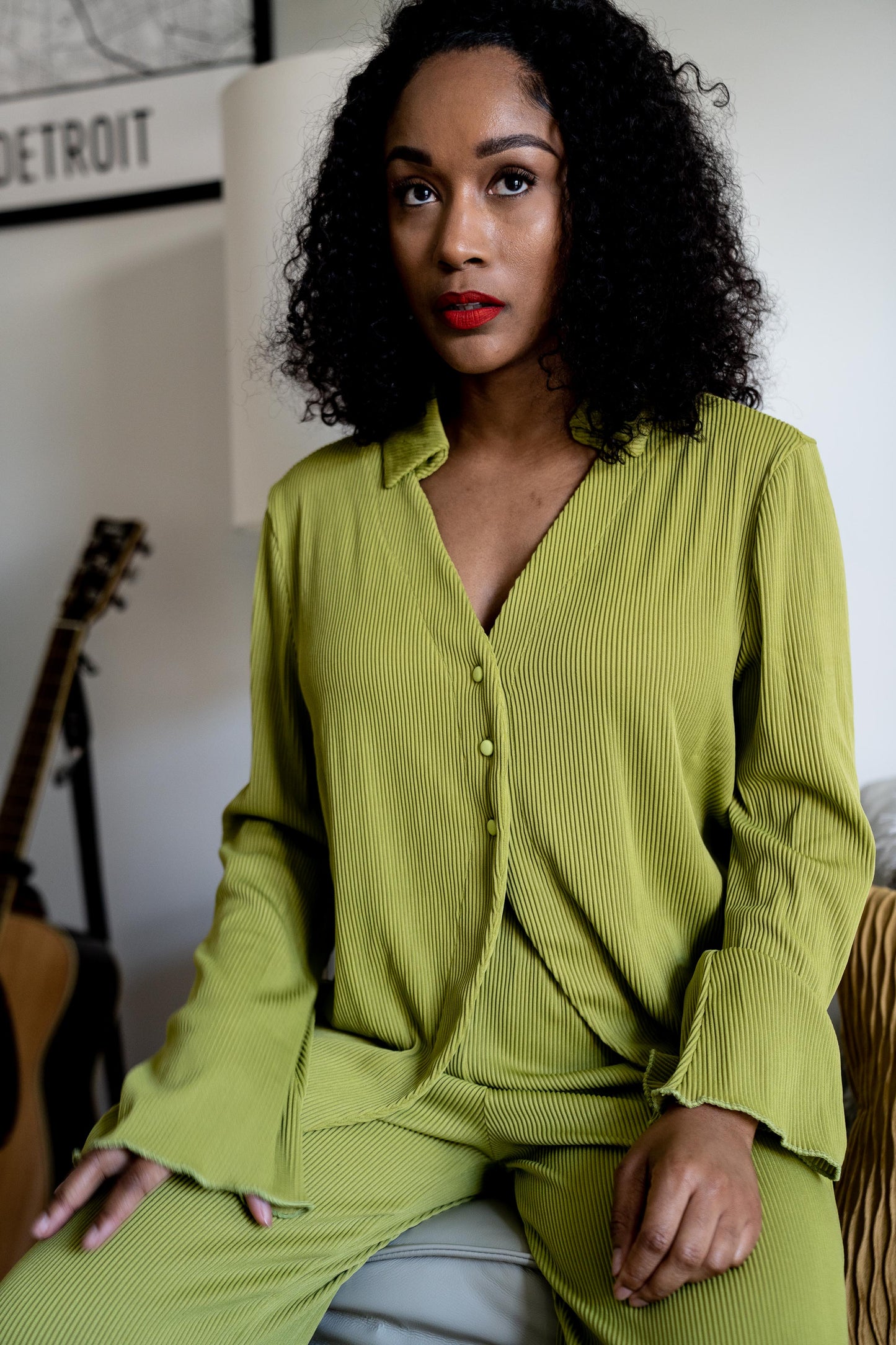 Ribbed Long Sleeve Two Piece Set