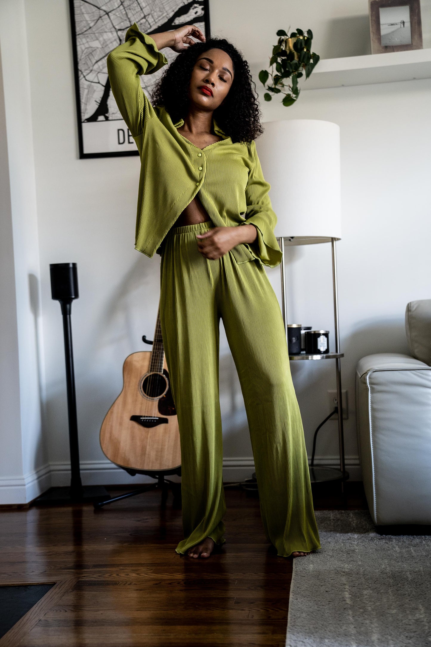 Ribbed Long Sleeve Two Piece Set