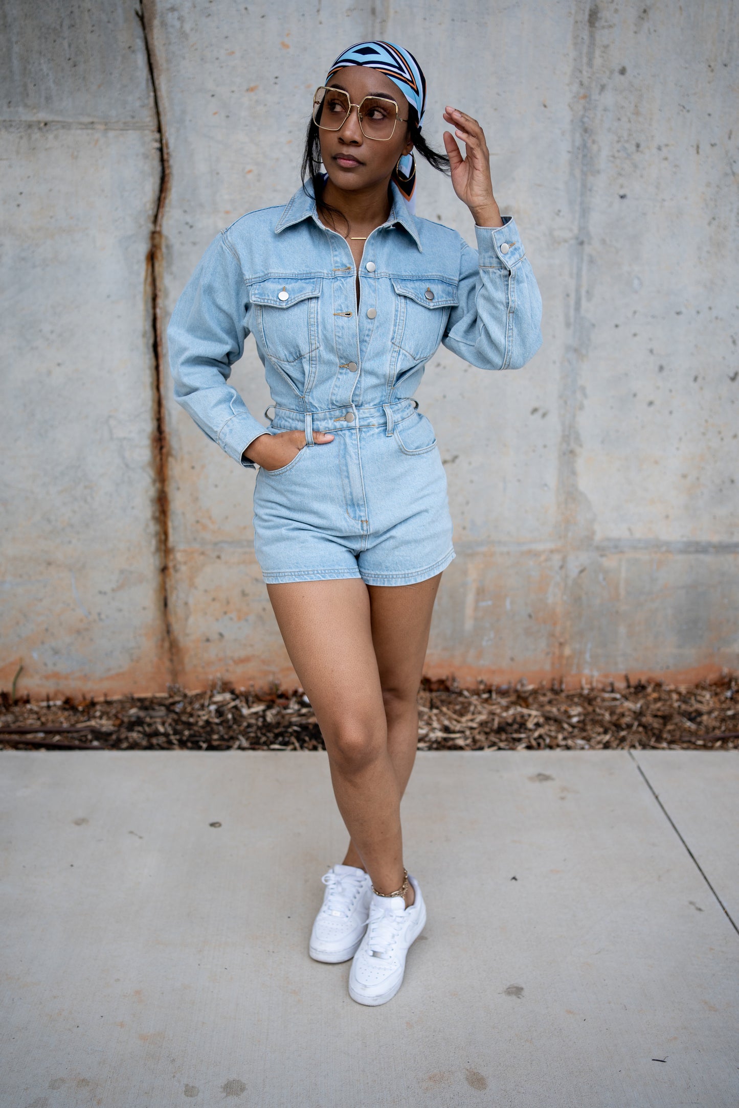 Denim Romper