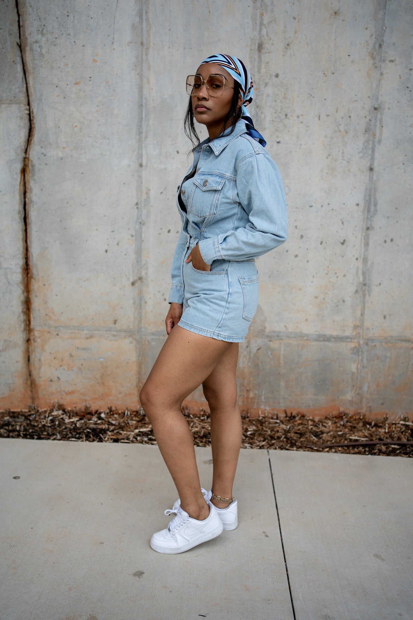 Denim Romper