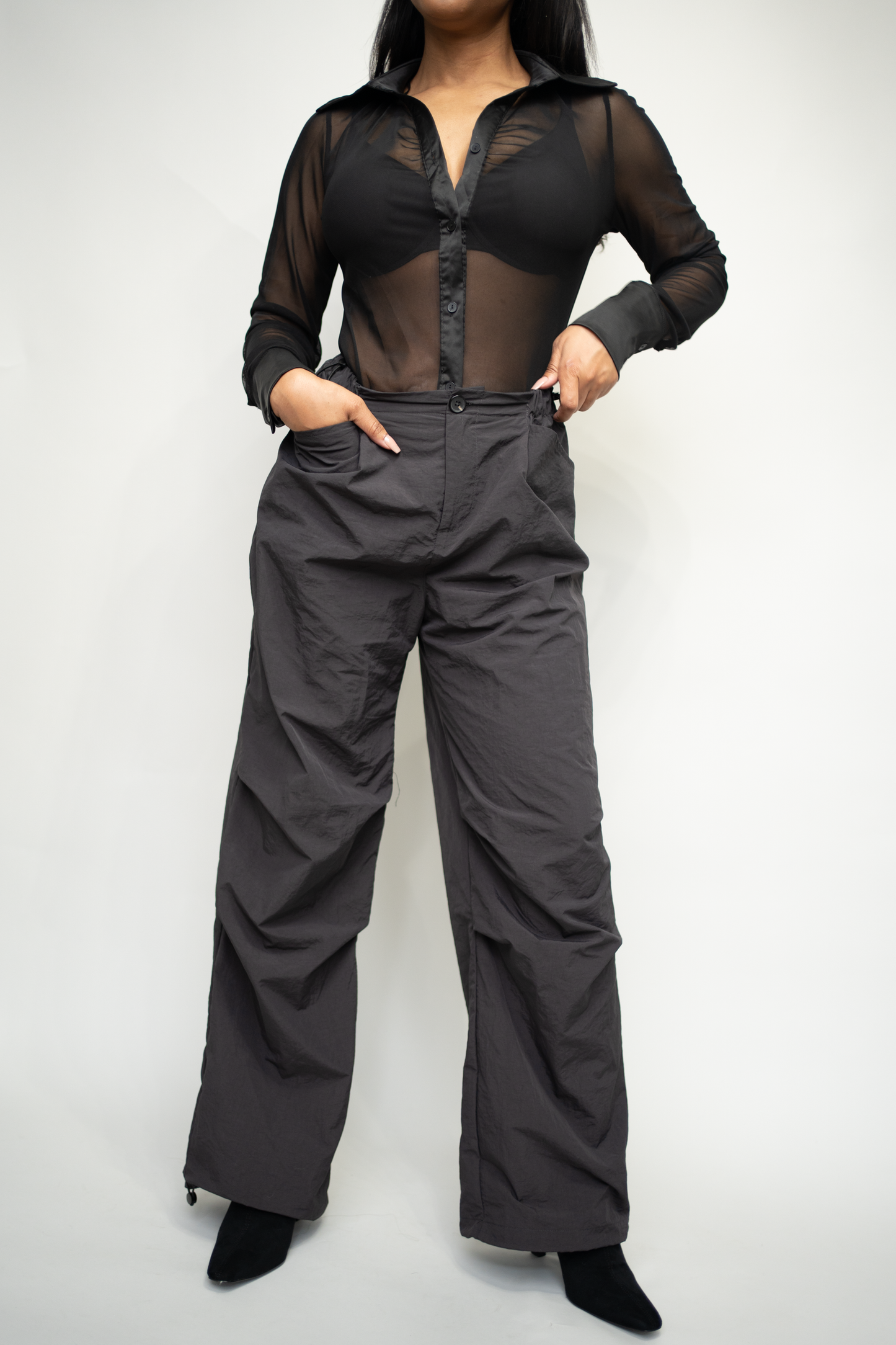 Nylon Parachute Cargo Pants