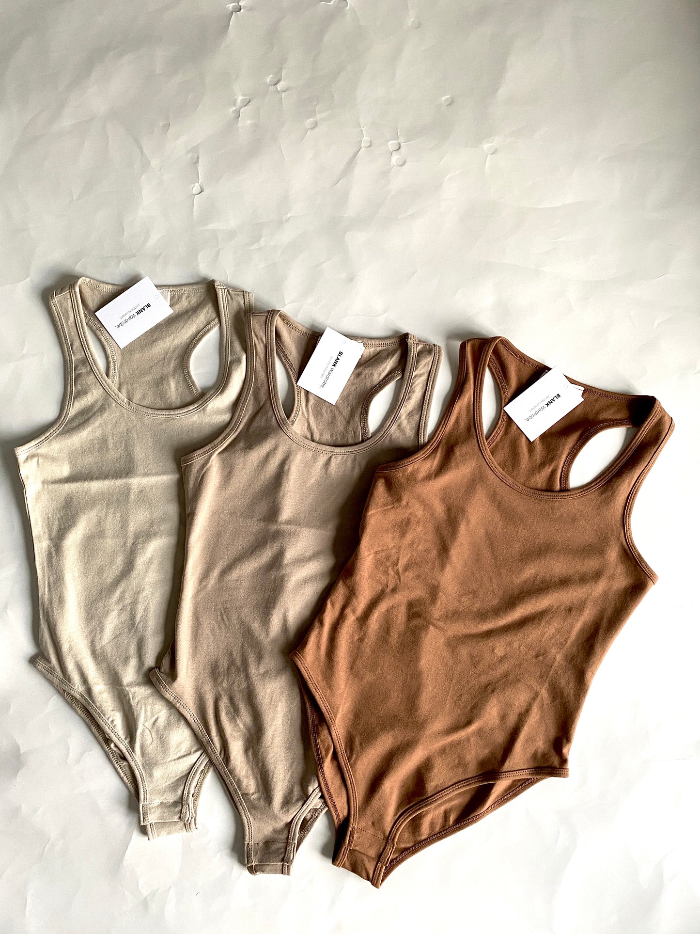 Racerback Bodysuit (Camel, Taupe, Beige)