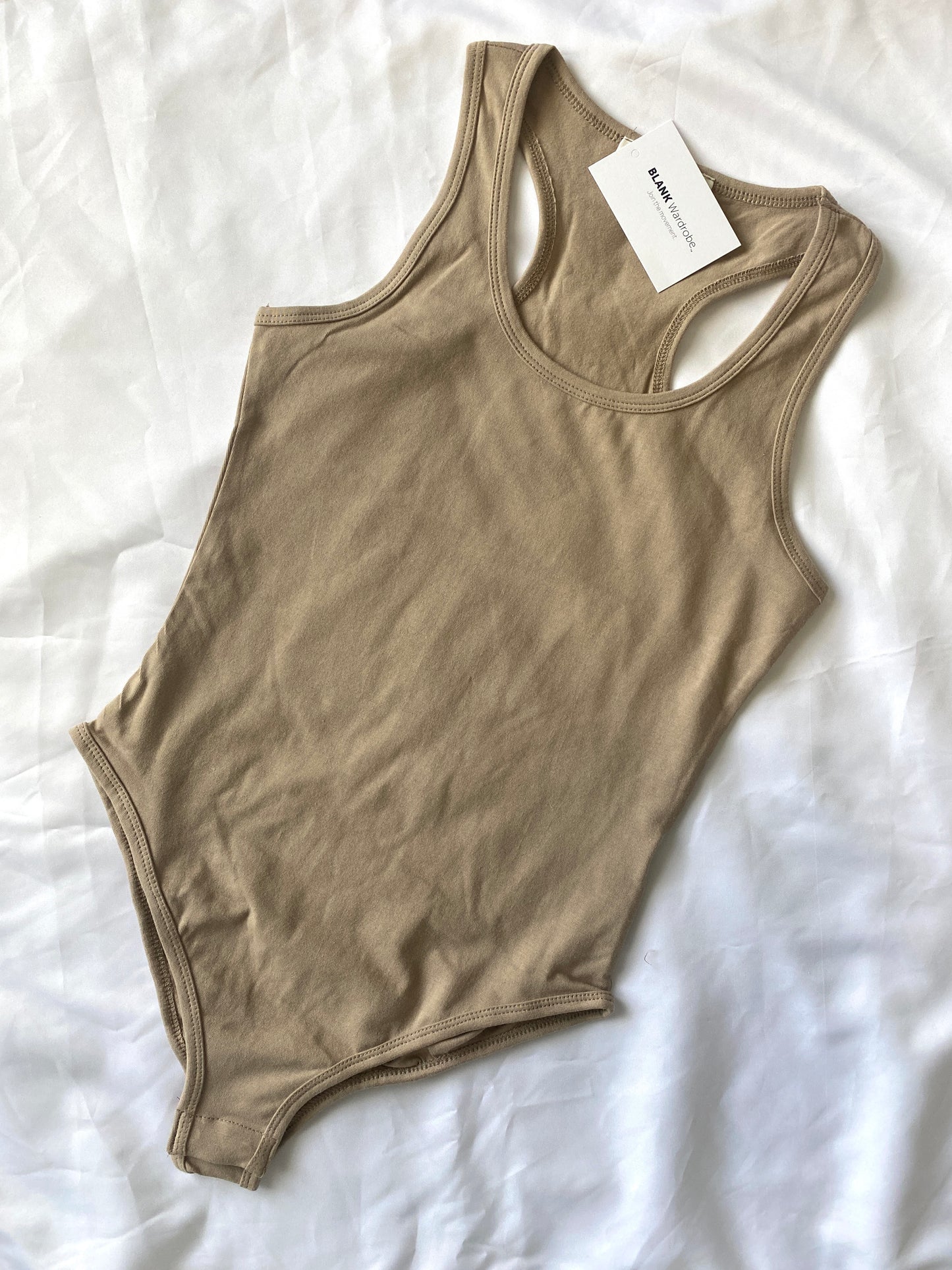 Racerback Bodysuit (Camel, Taupe, Beige)