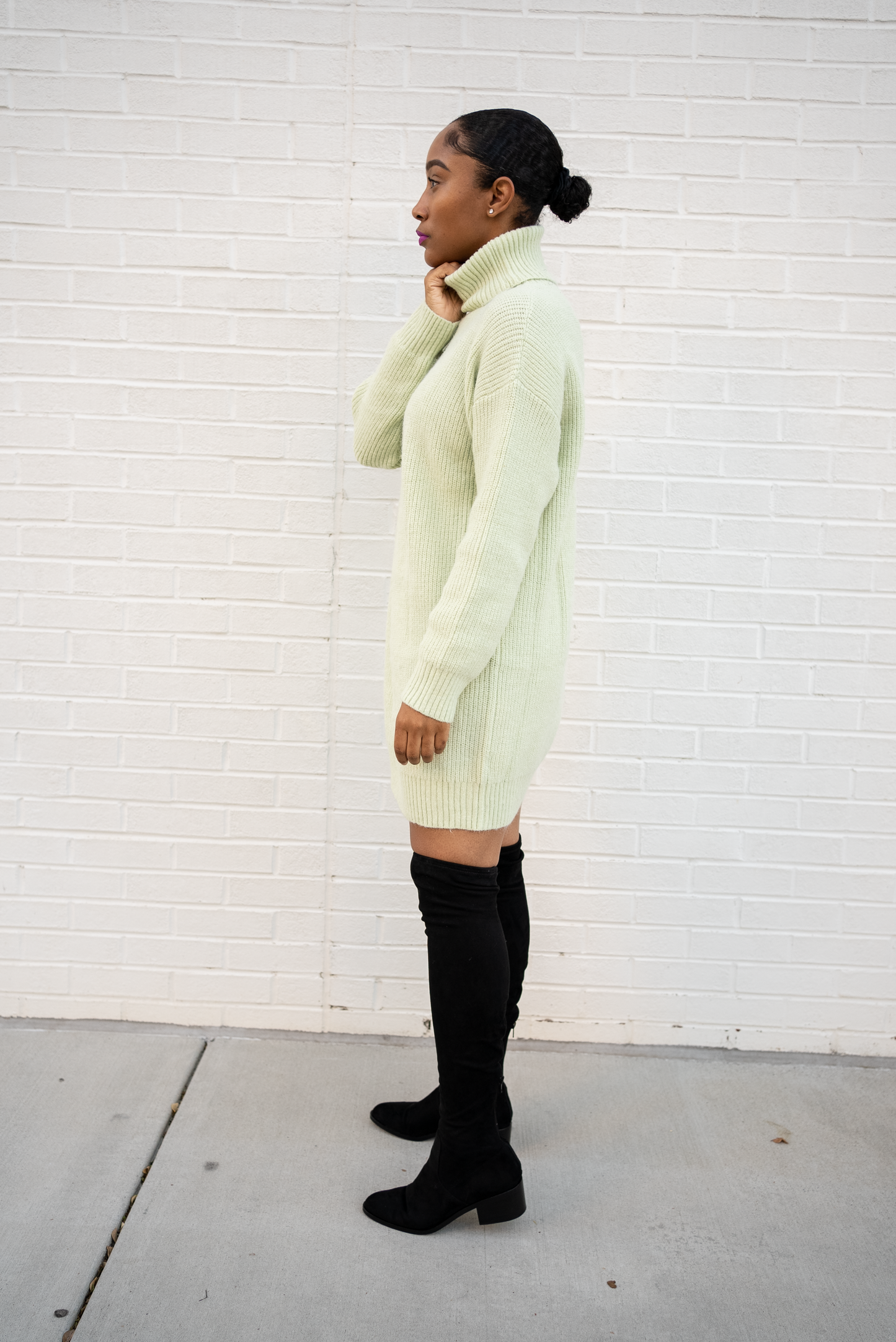 Oversized Turtleneck Sweater Dress