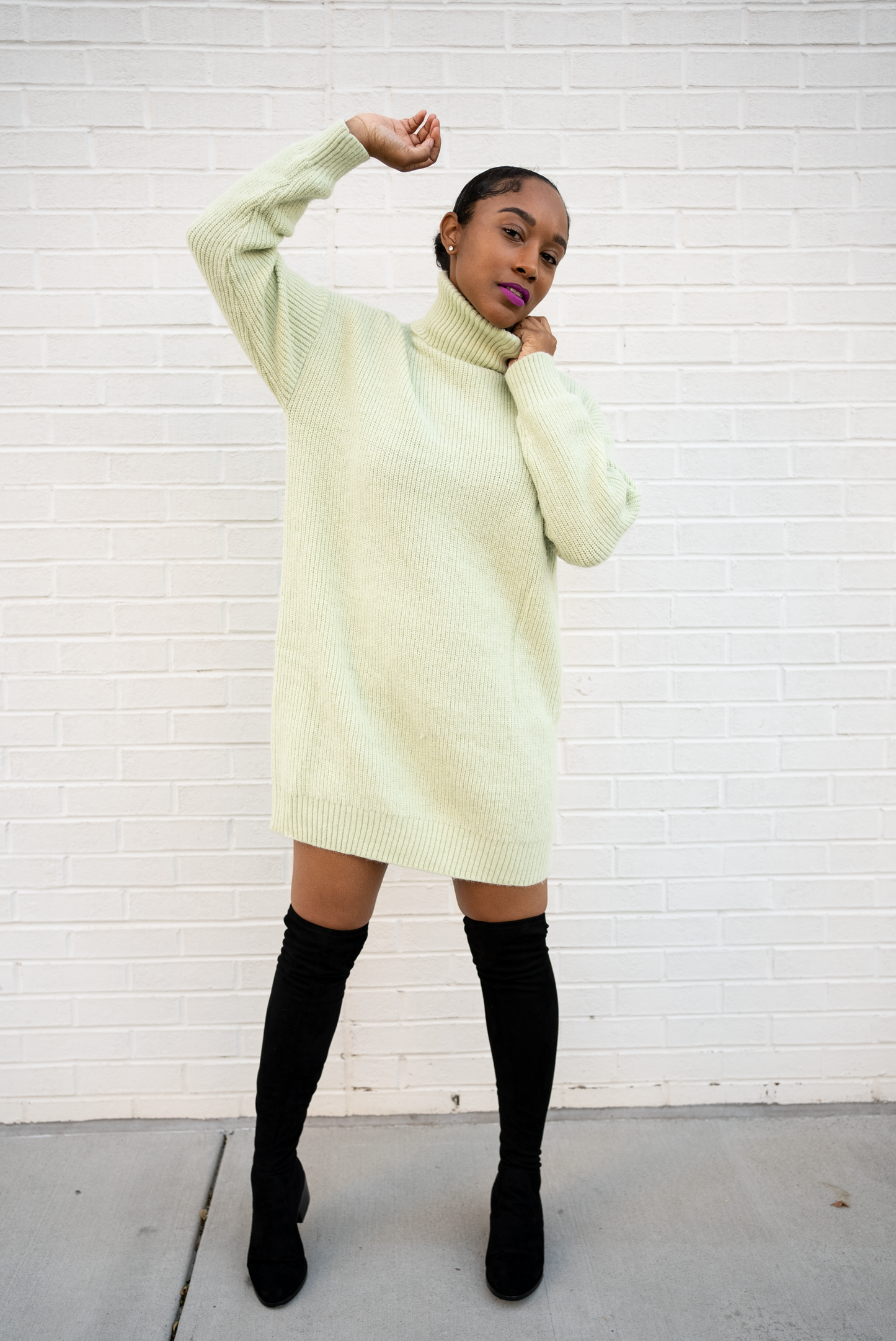 Oversized Turtleneck Sweater Dress