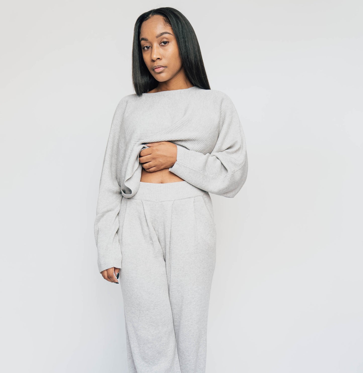 Ribbed Knit Two Piece Set