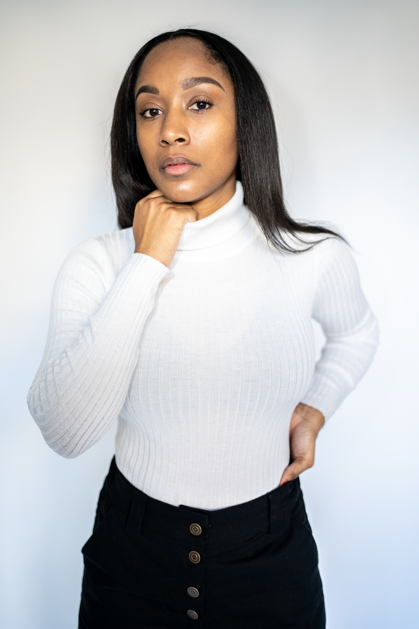Ribbed Mock Neck Knit Bodysuit