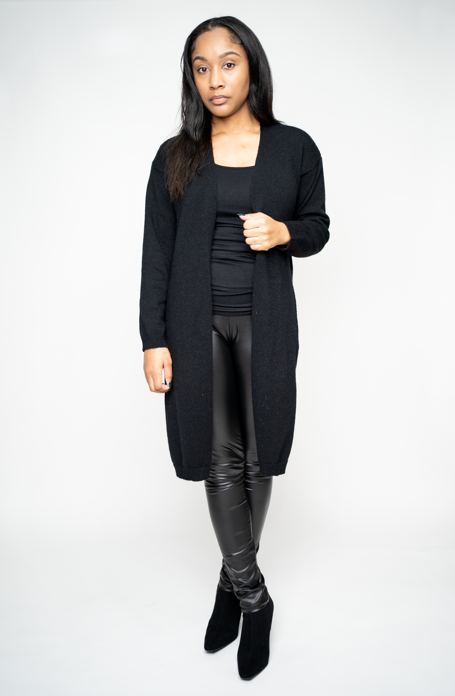 Longline Open Front Cardigan