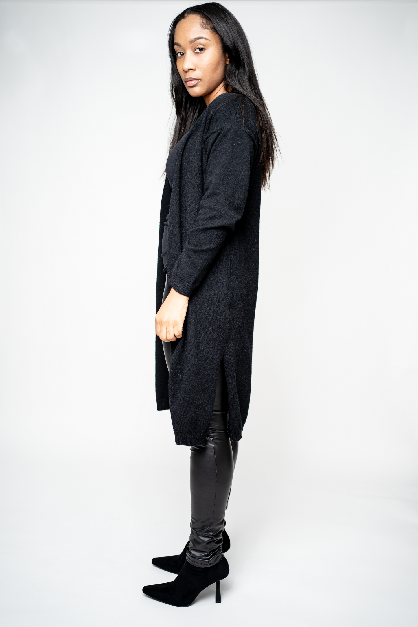 Longline Open Front Cardigan