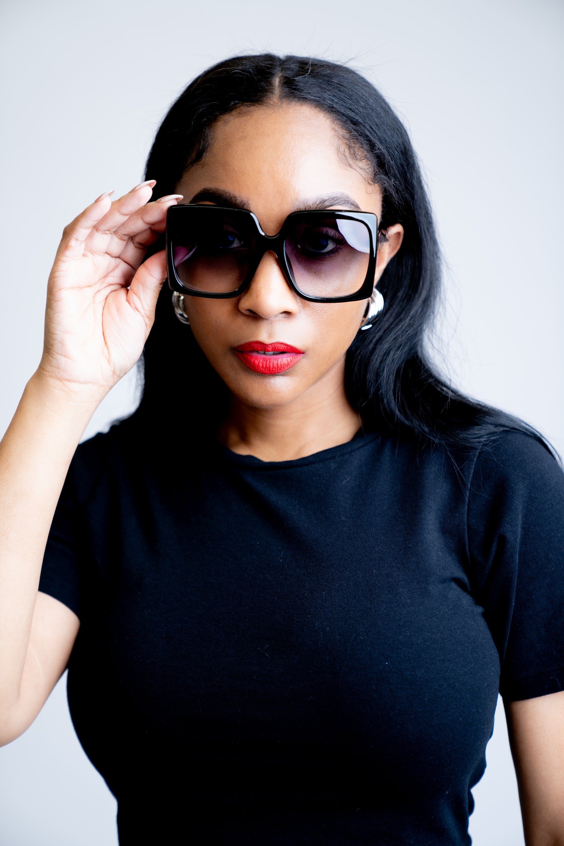 oversized goggles Oversized Gradient Sunglasses Nude