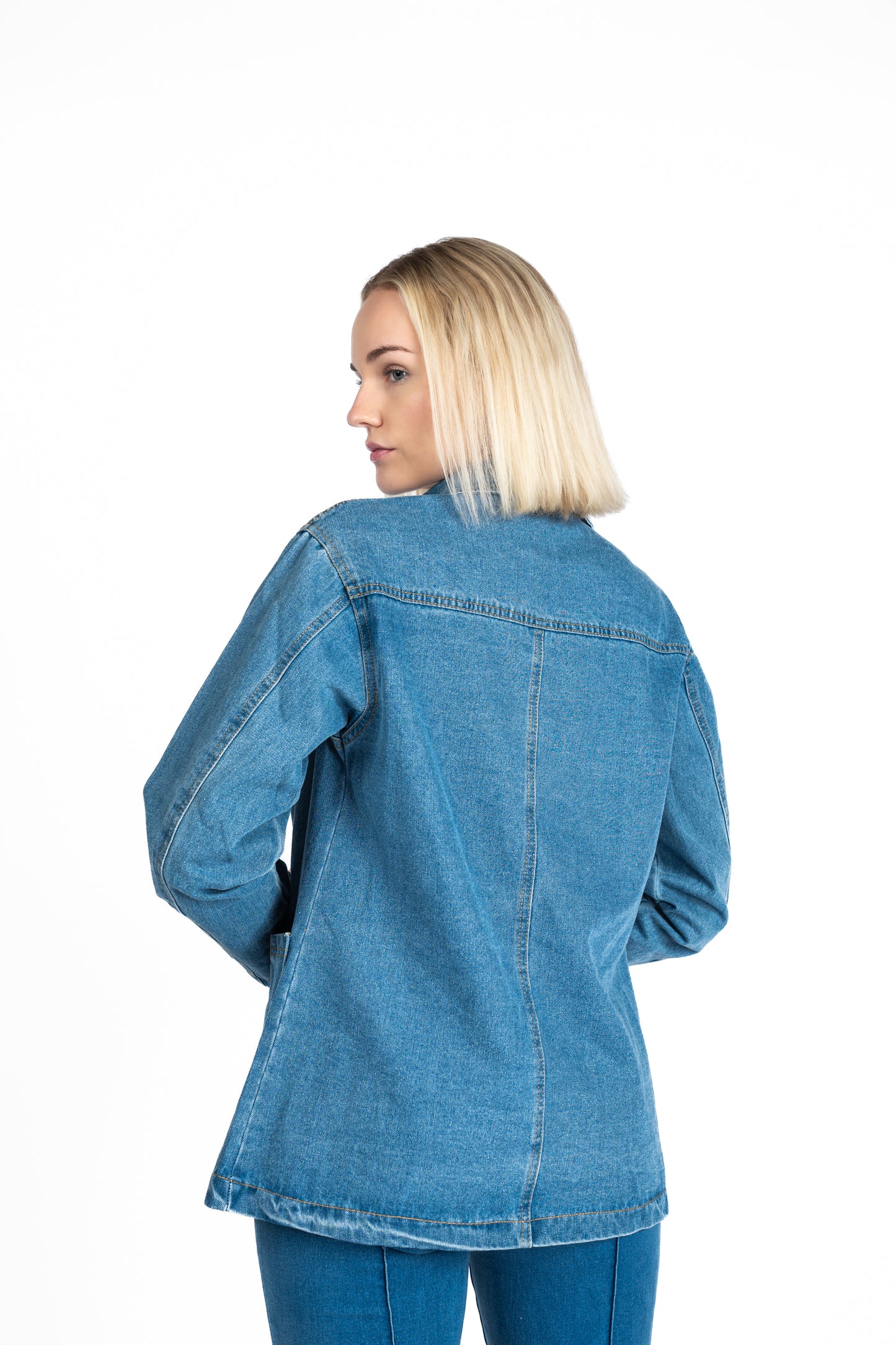 The Power Play Denim Blazer