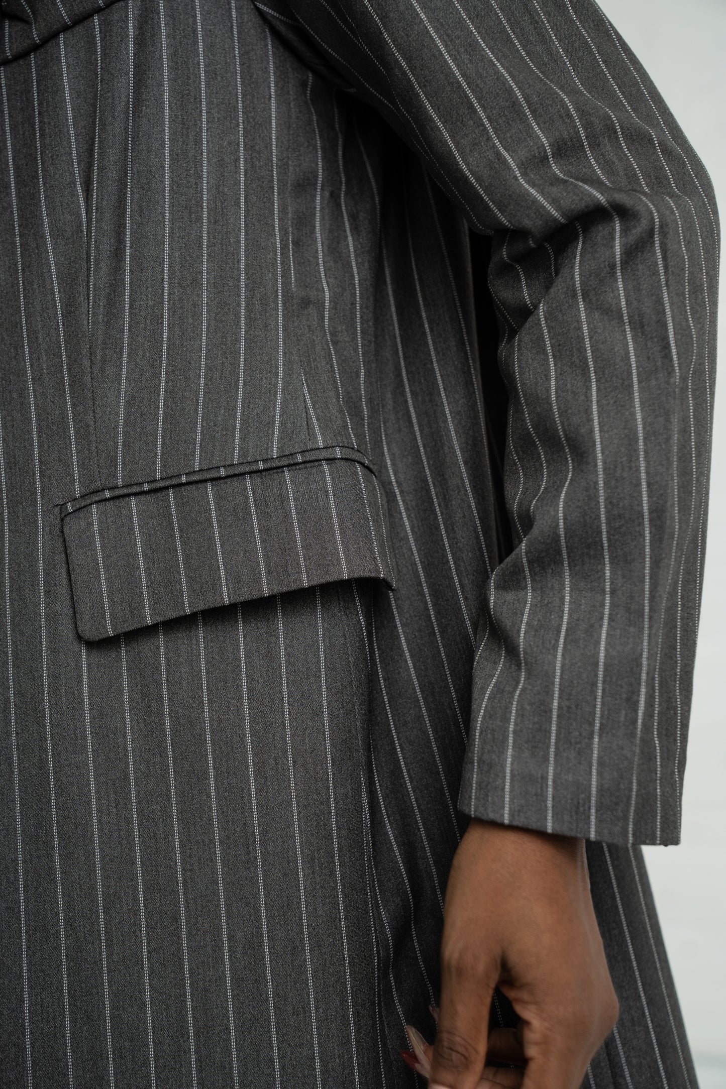The Pinstripe Long Coat