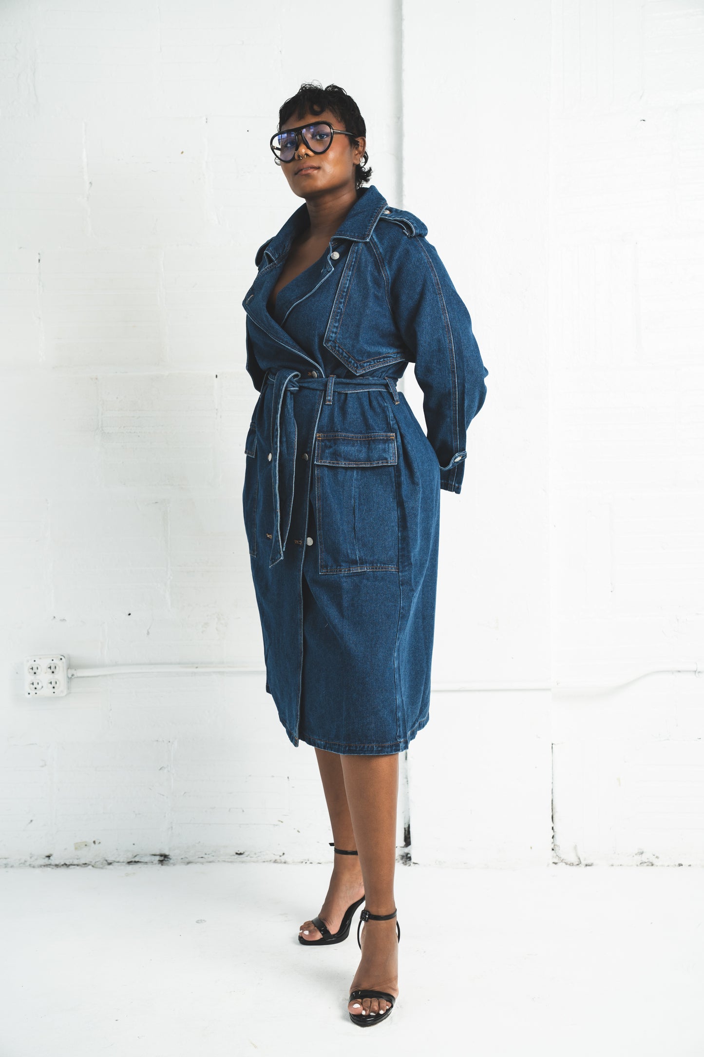 Denim Trench Coat XLarge / Denim Blue
