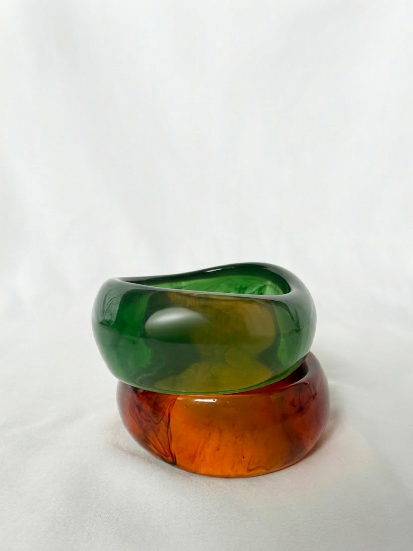 Multicolored ring with green and brown gradient on a white background