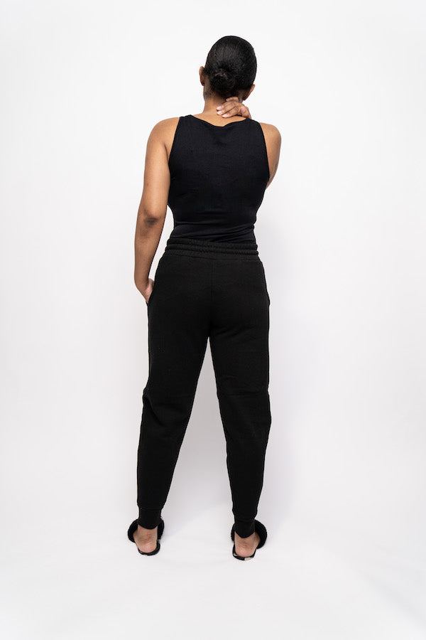 Tank Top and Jogging Pant Two Piece Set Black BLANKWardrobe