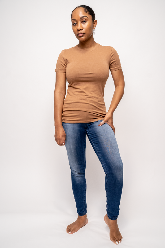 Fitted Crew Neck T-Shirt (Mocha)