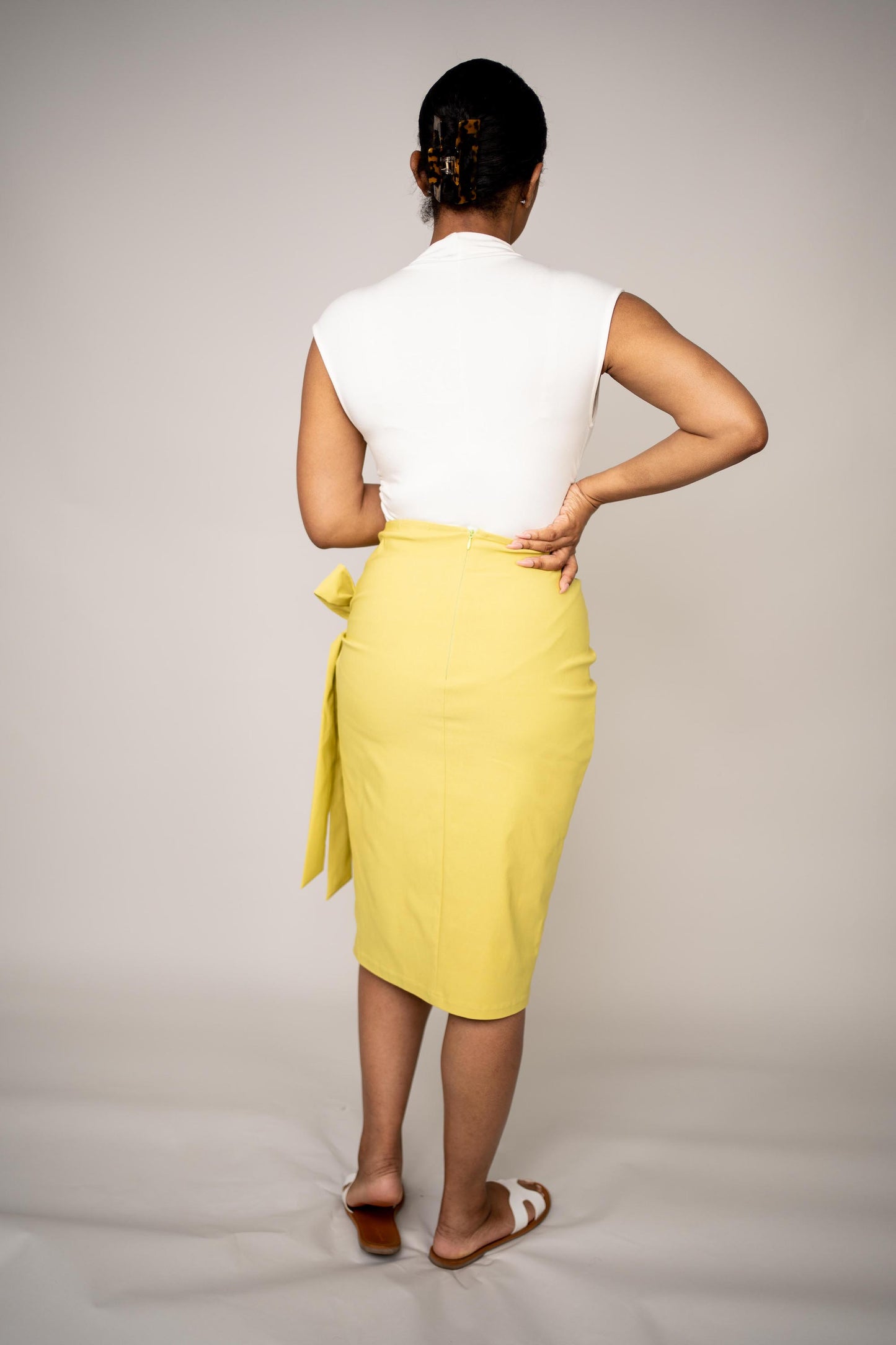 BLANKWardrobe The Label Wrap Skirt (Chartreuse)