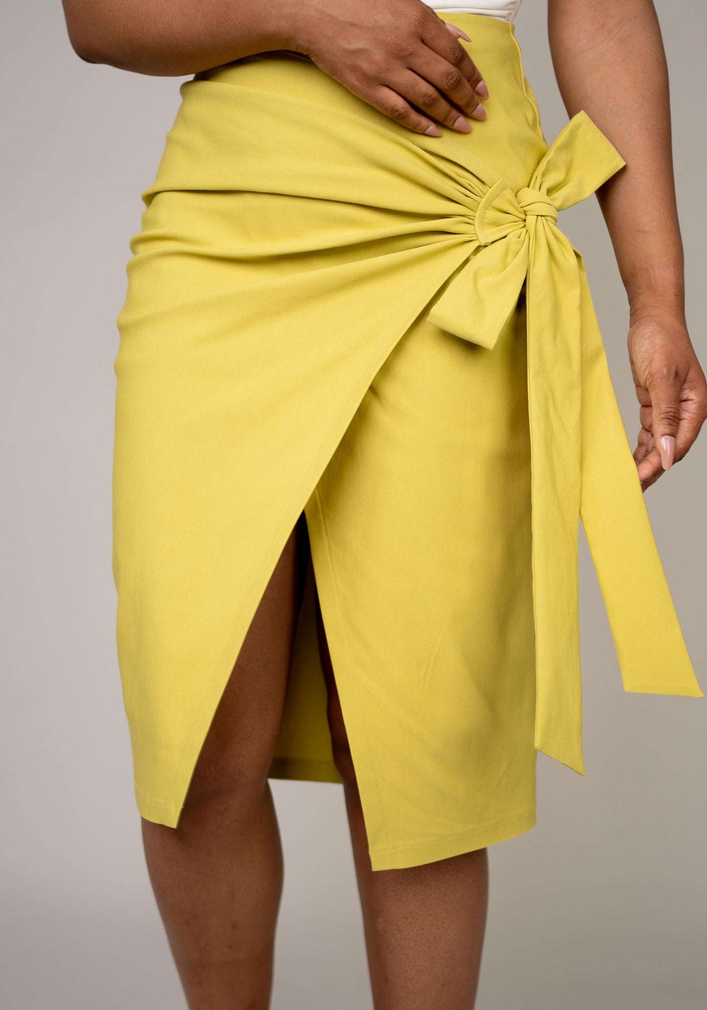 BLANKWardrobe The Label Wrap Skirt (Chartreuse)