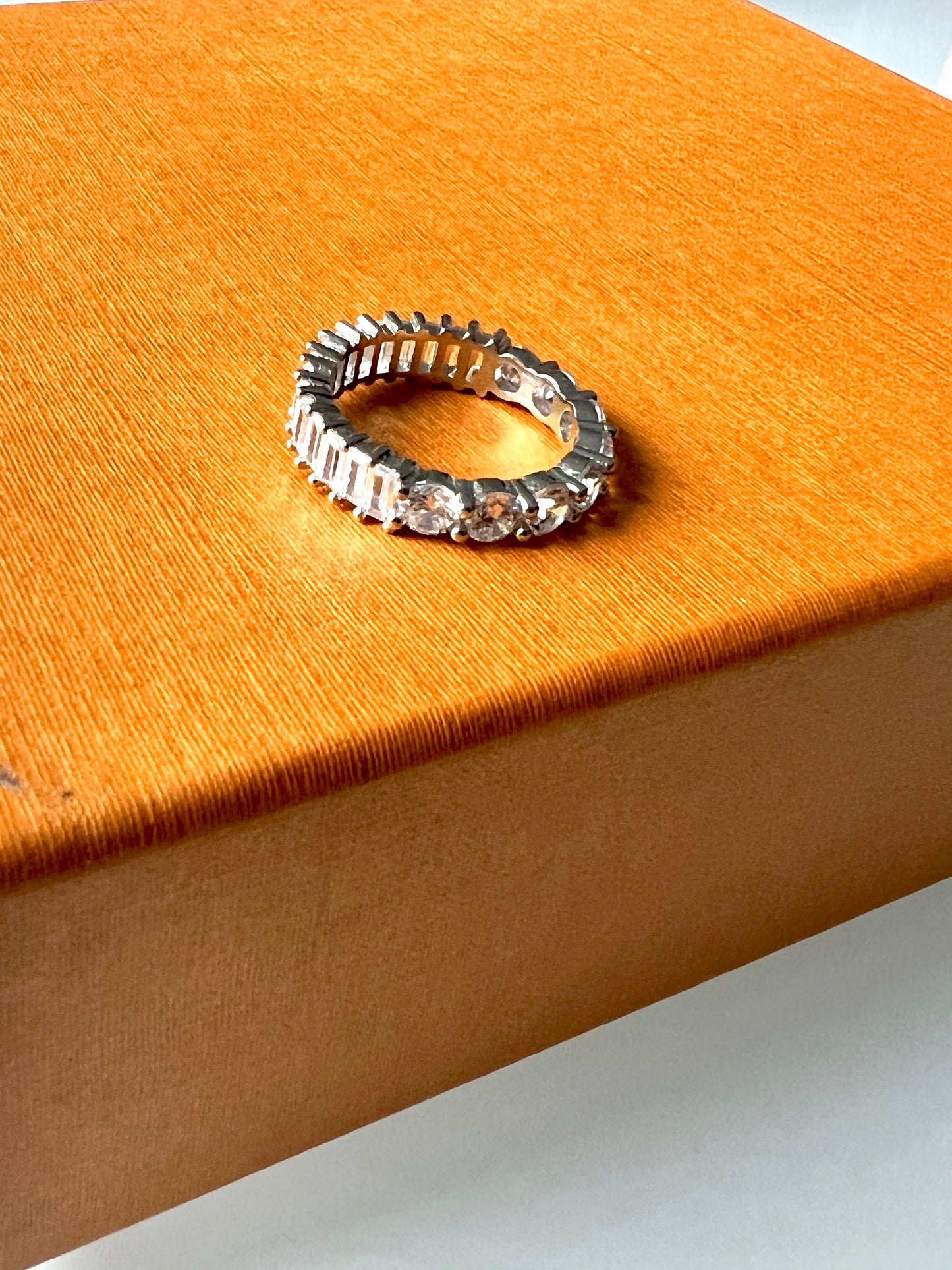 Sterling Silver Stone Pavé Ring