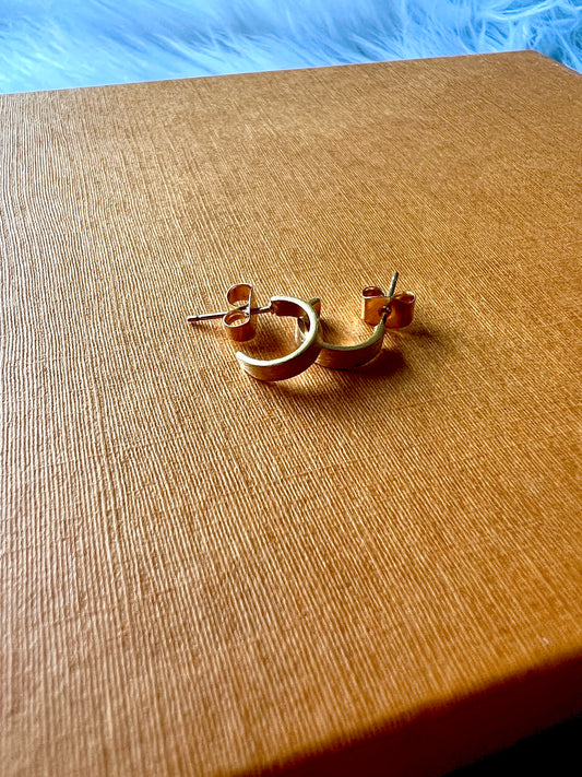 Brushed Mini Metallic Hoop Earrings
